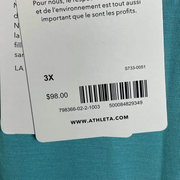 NWT Athleta Santorini Cinch Dress Rose‎ Plus Size 3X Turquoise - Picture 6 of 8
